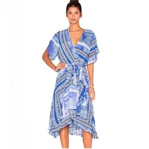 Parker Blue Panel Flowy Midi Dress